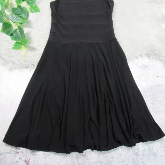 LAUREN RALPH LAUREN Black Jewel Neck Sleeveless Pleated Midi Dress Womens Size 2 - Picture 5 of 10